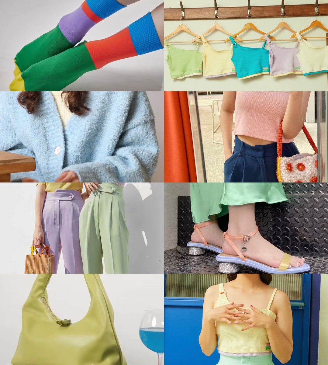 รวมไอเท็มแฟชั่นสีสันคัลเลอร์ฟูลไว้แต่งตัวสนุกๆ mix &amp; match จับคู่สีคิ้วท์ๆ 🧽🍎🖼️🎨🧼