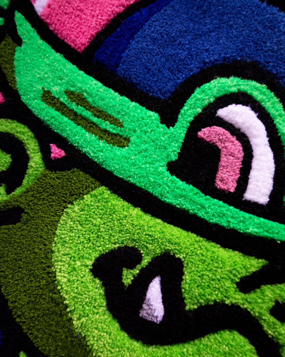 TuftOFF's tweet image. Can finally post this one for the legend @TEENSONACID let me know what you guys think!!!

#customrug #tuft  #tufting #nft #NFTs