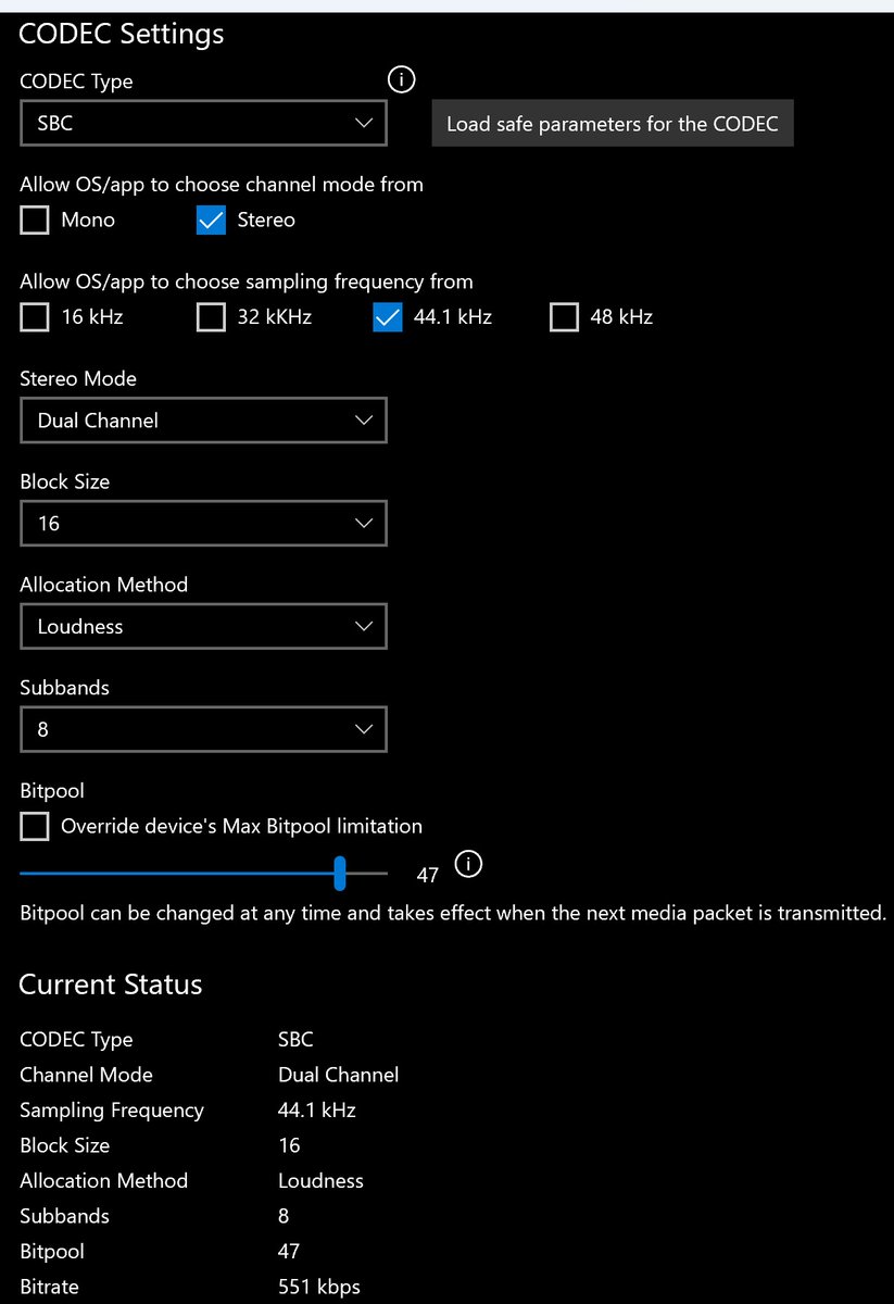 aborne25's tweet photo. Alternative #A2DP driver lets you customize #SBC, and you can implement SBC XQ on #Windows11 . https://t.co/DFrkcOHNry