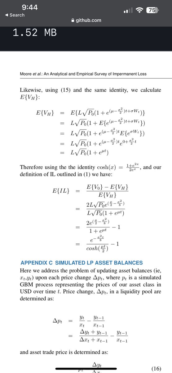 Working on our research on quantifiably categorizing impermanent loss and how to put a mathematical model around it so we can try to minimize in <a href="/daosys_official/">daosys</a>, look for WP soon! No one in academic world has done this yet to our knowledge, it is our way expanding the horizon