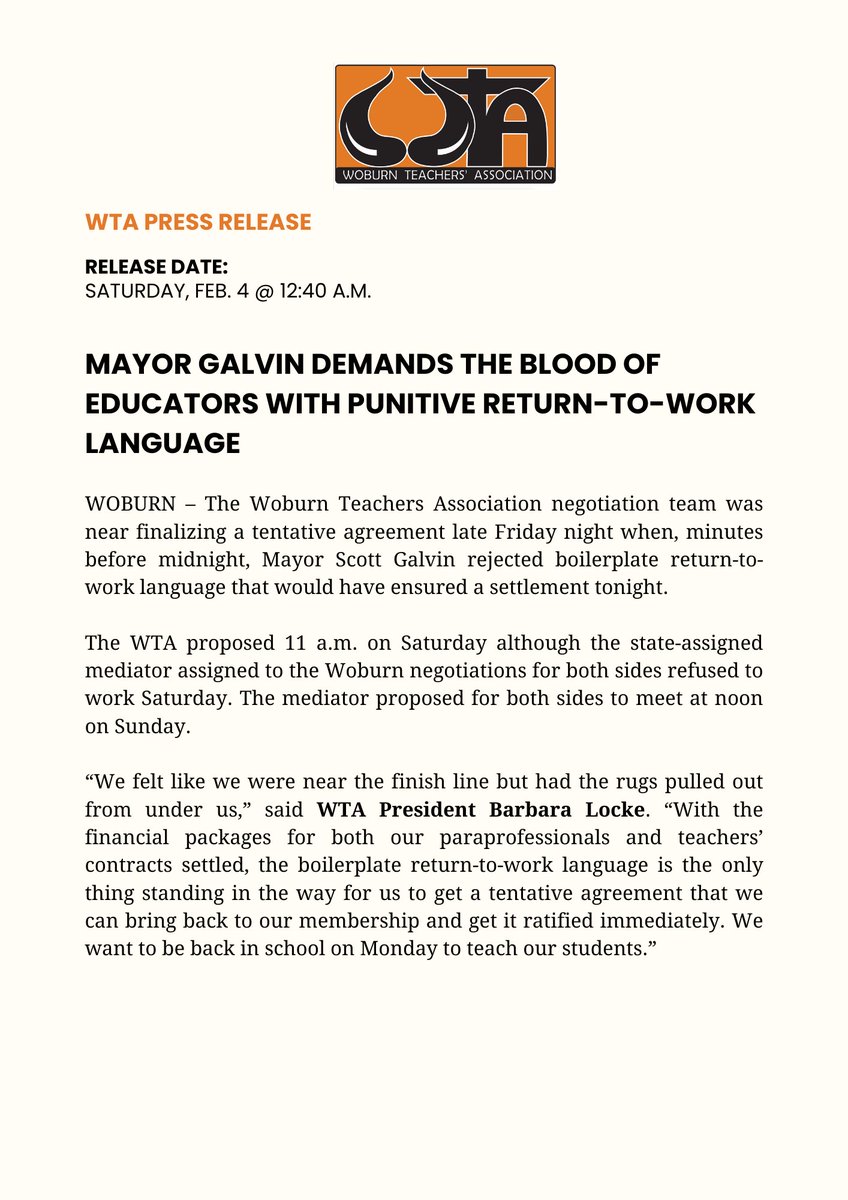 Woburn Teachers Association tweet media