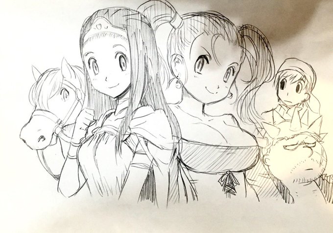 落書き出てきた。いつ描いたんだろこれ。#ドラクエ8 