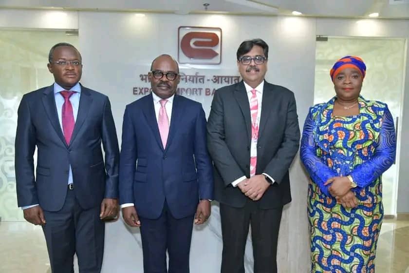 AYomboranyama's tweet photo. Le MinFin @nskazadi séjourne à #NewDelhi(#Inde). Il s'est entretenu avec les responsables d'#EXIMBANKOFINDIA, en présence du Gouv du #KasaiCentral au sujet du financement du grand barrage hydroélectrique de #KATENDE et d'autres projets financés par EXIMBANKOFINDIA en #RDC.1/3 https://t.co/o2hBqVtqQv