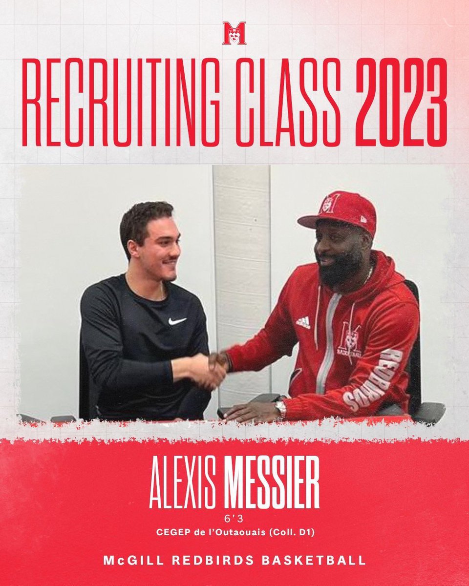 Bringing in the top graduating 3 point shotmaker in the CEGEP D1 league in Alexis Messier! 🎯🎯

#TheMcGillWay
