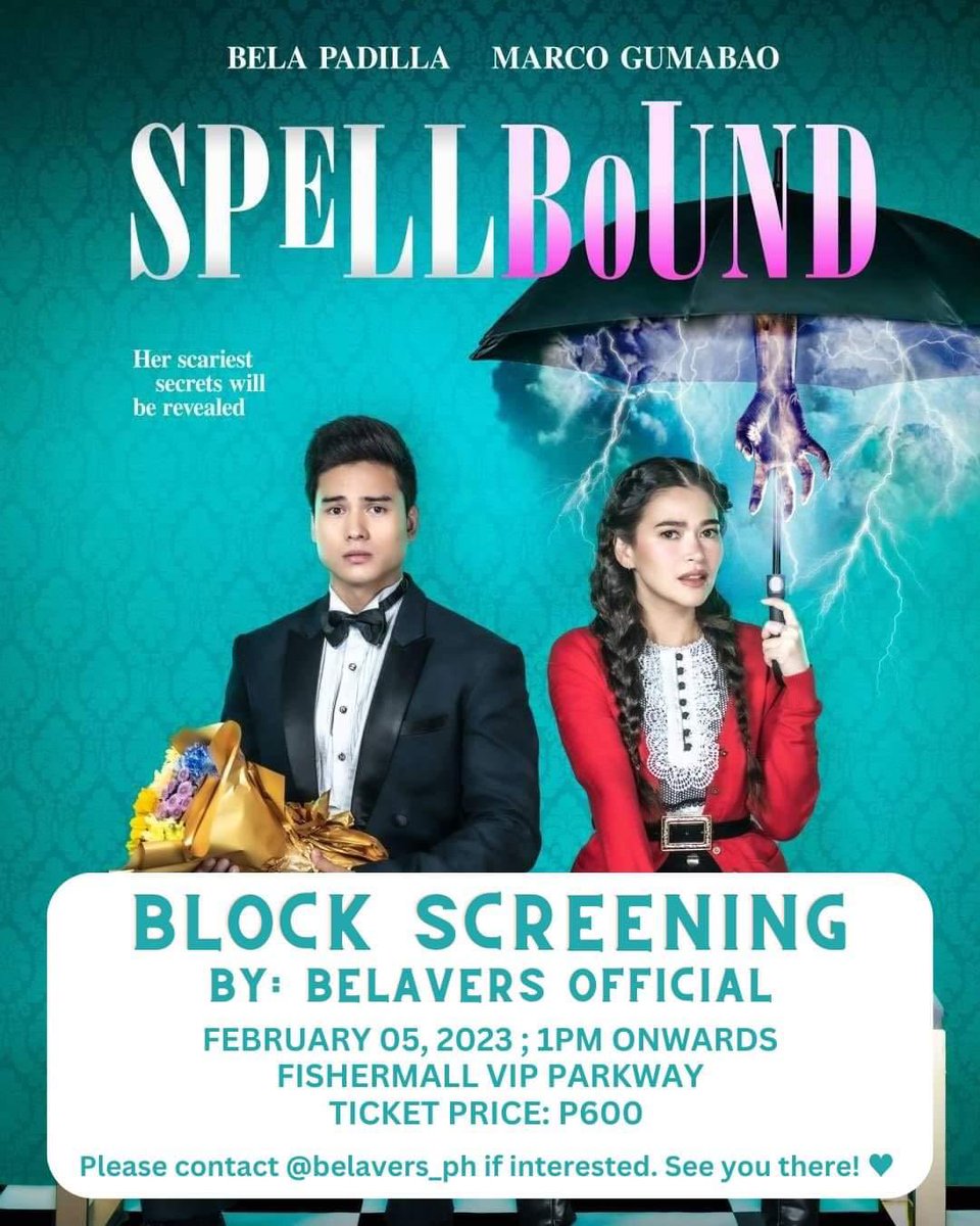 belaverspasig's tweet photo. Bukas na ang block screening ng Belavers Official for Spellbound πͺπ» taraaaa magkita kita po tayo sa Fishermall VIP Parkway! Please DM @belavers_ph if you wanna join β€οΈ see you there!! π
@padillabela see youuuu π₯°
#Spellbound #SpellboundPH https://t.co/U1UDc0C9kT