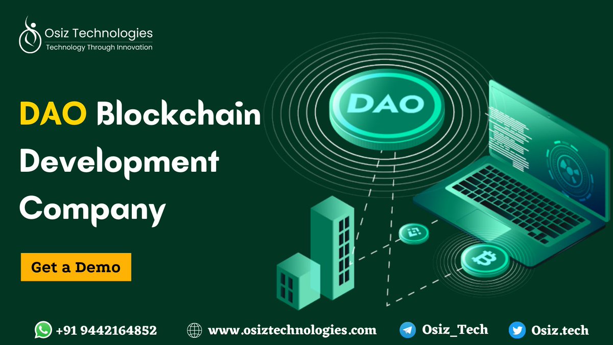 Osiztech's tweet photo. #Osiz provides top-notch DAO Development Services to help customers achieve business objectives and accomplish goals in their industry
To know more info: https://t.co/qeHQ2uu4wY
#daoblockchain #daoblockchaindevelopement #blockchain #daotoken https://t.co/GocIYjVO4s