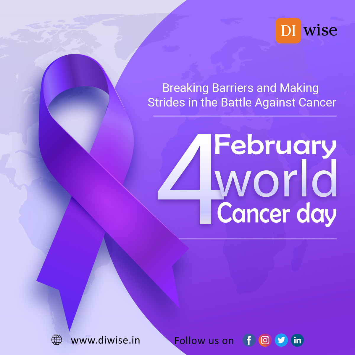 DIwiseLtd's tweet photo. On #WorldCancerDay we all have the power to play a role in the #fightagainstcancer Let's work together to build a future where cancer is no longer a threat to our health &amp; well-being
@WHO @MoHFW_INDIA
#Diwise #WorldCancerDay2023  #cancerawareness  #TogetherWeCan #विश्व_कैंसर_दिवस https://t.co/63euGETh8b