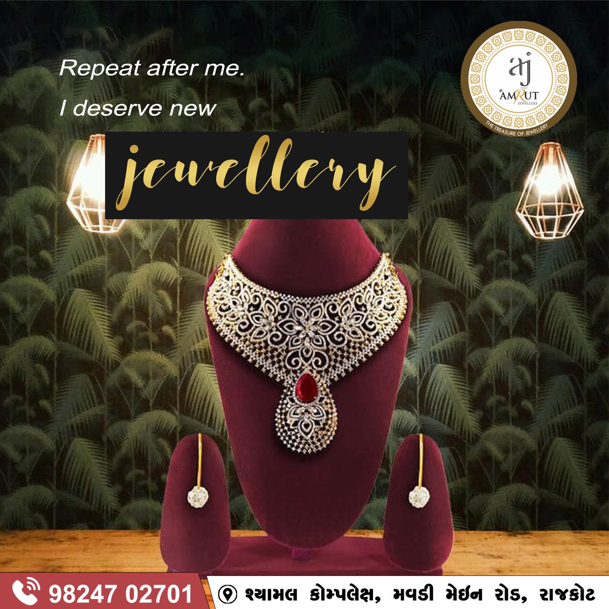 #amrutjewellers #necklace #necklacesets #necklaceoftheday #bridalnecklace #necklacefashion #diamondnecklace #puregoldjewelry #goldnecklace #longnecklace #earrings #shortnecklace #jewellery #goldjewellery #silverjewellery #diamondjewellery #rajkot #Gujarat