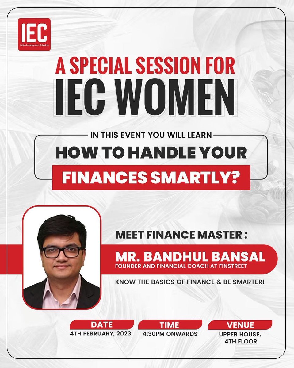 IEC_Org's tweet photo. If you are a woman, you need to know that financial independence comes with good education, sound financial planning, and smart investment.

Here’s a special session for women for giving them the right education about handling finances smartly.

JOIN US TODAY! https://t.co/4ygXiISEAb