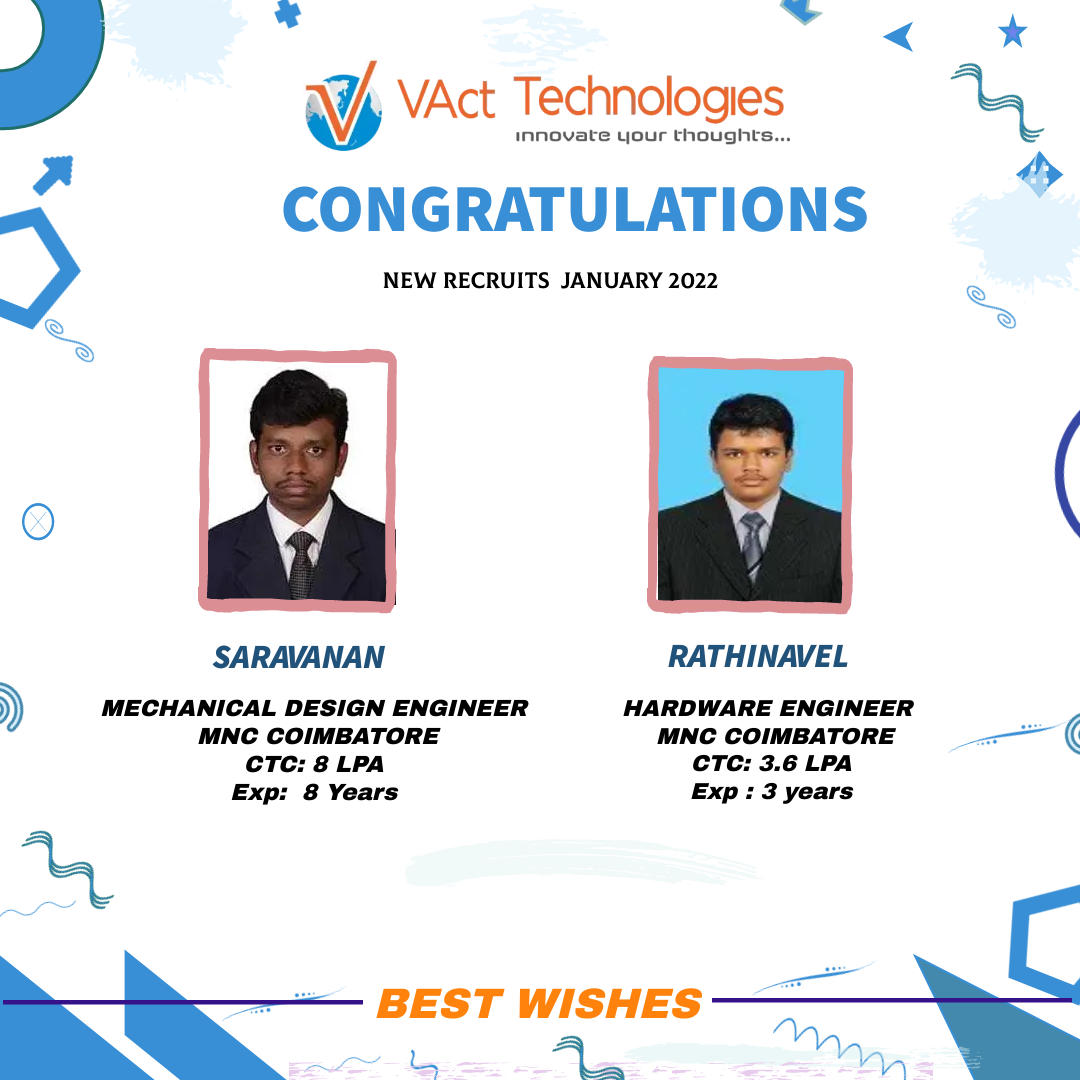 VActTechnology's tweet image. Congratulations to all of the candidates who were placed in January 2022! by VAct Technologies Private Limited
#embeddedsystems
#embeddedtraining
#vacttechnologies
#embeddedtraininginstitute
#projectanddevelopment
#autosar
#canalyzer
#realtimetraining
#trainingincoimbatore