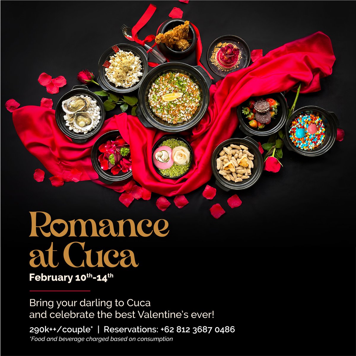 CucaBali's tweet photo. Bring your darling to Cuca to celebrate the best VALENTINE’s ever, and we’ll set for you a romantic table with candles and roses (Romance@Cuca, IDR 290,000++ per couple). Book now! https://t.co/OZZ7ouKngP
#CucaBali #inventivecomfortfood #bestinAsia #ValentinesDay https://t.co/z6lX9YciZJ