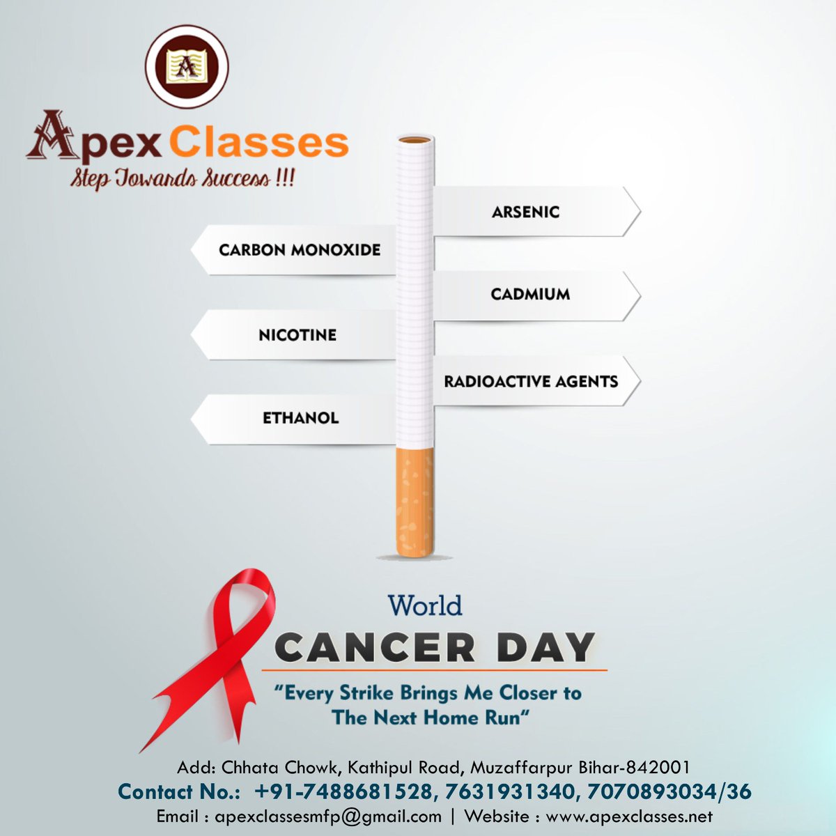 apexclassesmuz's tweet photo. World Cancer Day

#WorldCancerDay2023 #WorldCancerDay  #IITJEE #iitjeepreparation #IITJEEcoaching #coaching #institute #educationalinstitute #neetpreparation #neetcoaching #neet2023 #medicalpreparation #foundationcourse #iitclasses #neetclasses #ApexClasses #bestinindia https://t.co/sYNfsN2bCg
