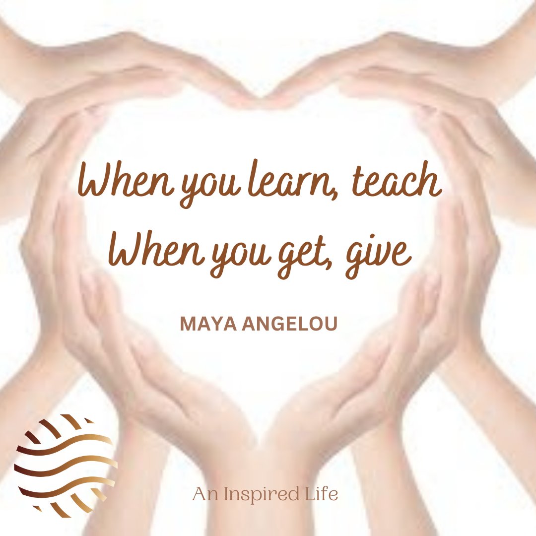 Share the love ❤
.
.
#whenyoulearnteach #whenyougetgive #MayaAngelou #share #spreadlove #sharejoy #sharewisdom #teach #givetoothers