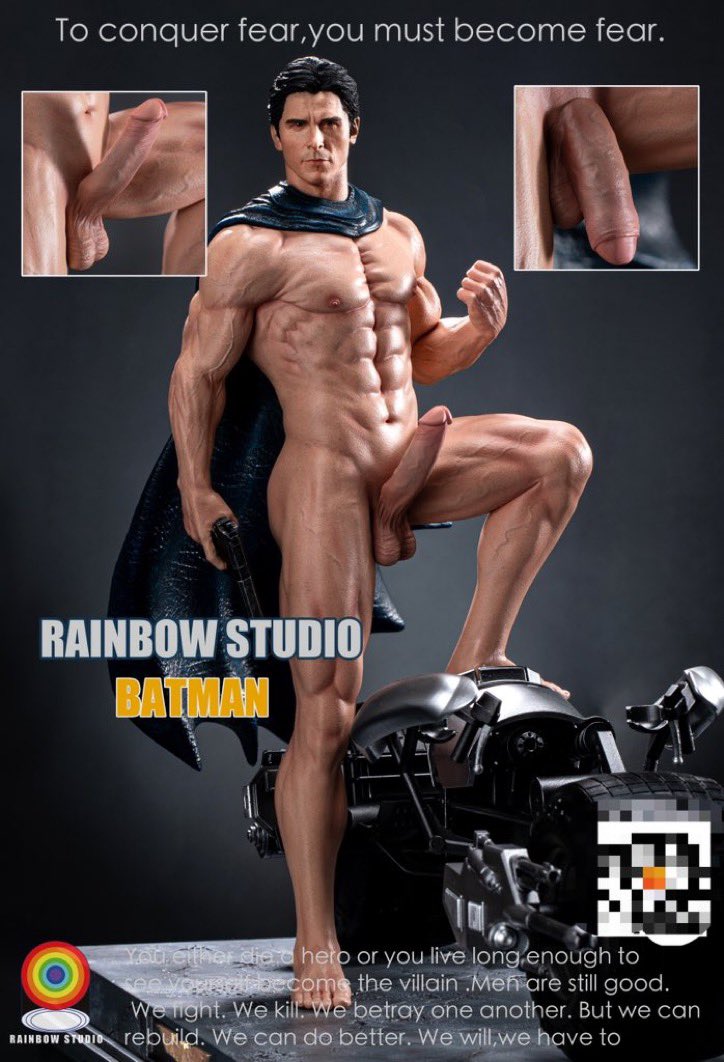 foxfornaught's tweet photo. Thanks to @StoreTossatossa I now know what Bruce is indeed packing under that suit 😮 🥵 #Batman #ChristianBale #malestatue #nsfw #hugecock #rainbowstudio https://t.co/HPxAIKDGTR