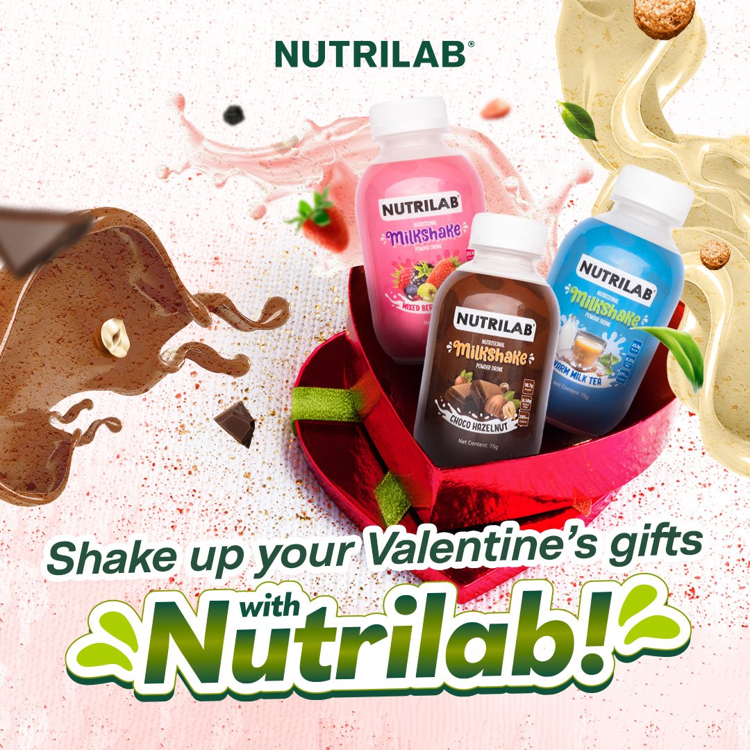 NutrilabPH's tweet photo. Add something a little extra to your flowers and chocolates and make your Valentine’s gift special with the nutritious goodness of Nutrilab shakes! 🍫🌷🥛
#NutrilabPh #mealreplacement https://t.co/pgDGh7HBwg