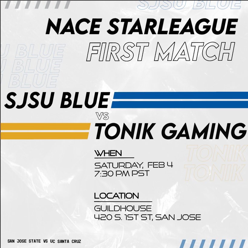 sjsufgc's tweet photo. Hey everyone, heads up we're going against UC Santa cruz in person tommorow, at @guildhouse so feel free to show up!!! https://t.co/ParZHJjmYv