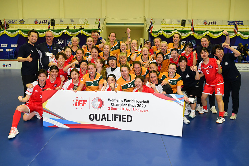 IFF_Floorball's tweet photo. Team Australia 🇦🇺 and Team Japan 🇯🇵 have qualified for the #WFC2023 in Singapore! Congrats to both teams.

#floorball #WFCQ2023 https://t.co/hopYPNtue9