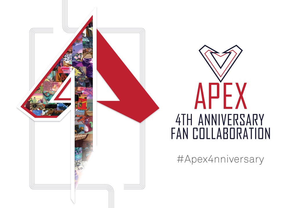 🎉HAPPY 4TH ANNIVERSARY, <a href="/PlayApex/">Apex Legends</a>!

We have squadded up with some of the coolest artists, writers, &amp; cosplayers in the community to make this year’s #Apex4nniversary zine!

This game is near &amp; dear to all of us and we can never thank you Legends enough!

apexanniversary.carrd.co
