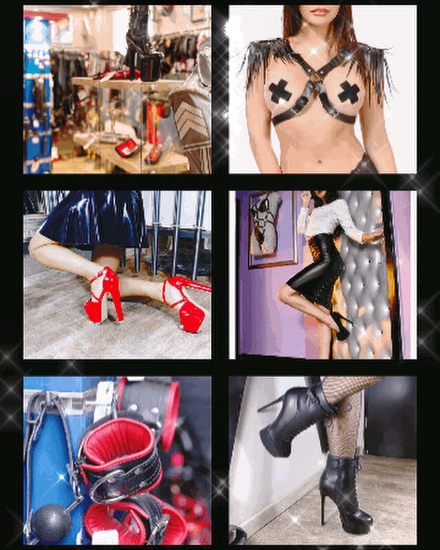Shopping @ Boutique Domination München Domination.de #fetishfashion #lack #leder #latex #bizarr #kinky #hedonistic #clubwear