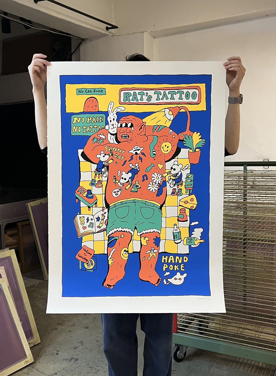 mothfly_studio's tweet photo. Let’s rat’s tattoo
silkscreen, 1000 ×685, 2023
edition of 30

#silkscreen #실크스크린 #illustration #nft #mothflycrew #doodle #moleskine #staedtler #NFTCommunity #opensea #foundation #soonaverse https://t.co/NgHTfadjqV