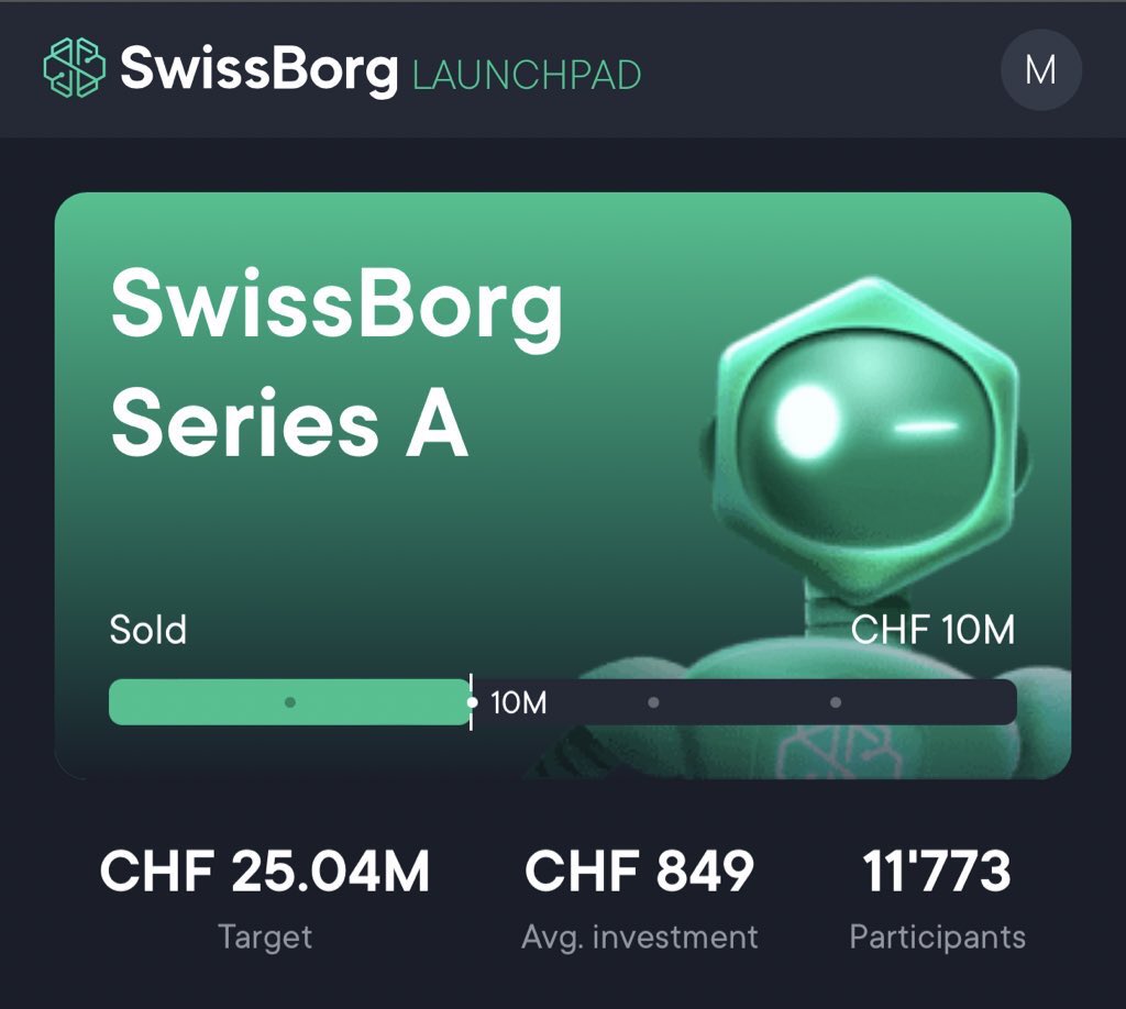 MRo213's tweet photo. Et voilà on y est ! 🥳 10 Millions !

#SwissBorg #SwissBorgLaunchpad #SwissBorgSeriesA https://t.co/sVFNn9w7EZ
