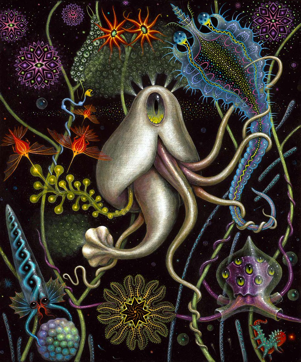 This is the finished painting, 'PLANKTONAUTS 7' ~ 1/2023