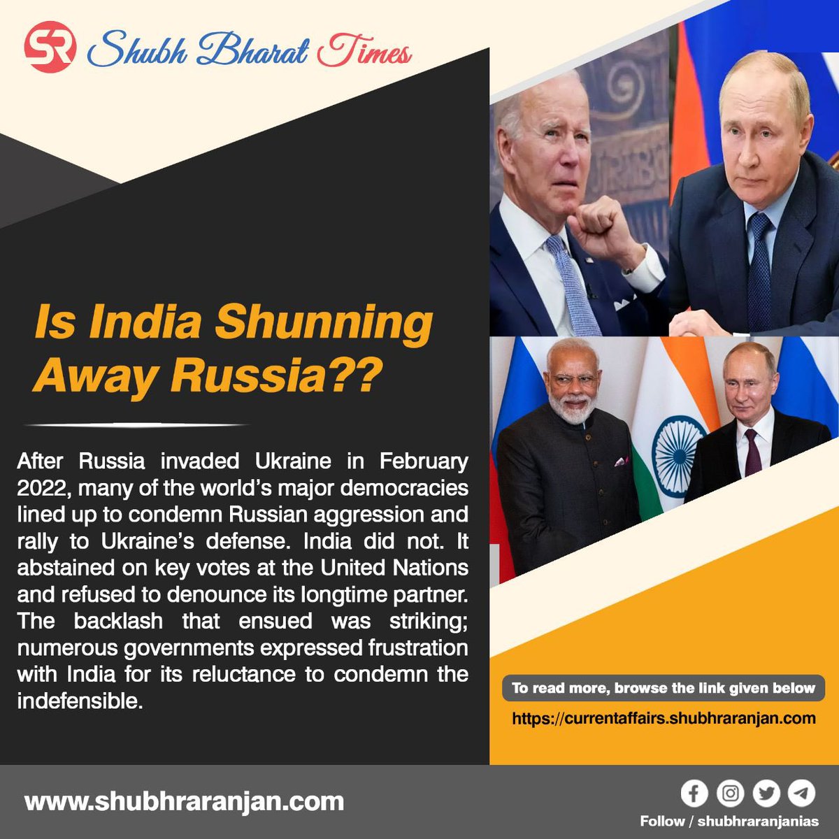 Is India Shunning Away Russia? 

Article: currentaffairs.shubhraranjan.com

*To read full article, please login with your registered email ID

#upsc #currentaffairs #currentaffair #newsoftheday #upsccurrentaffairs #india #shubhraranjanias #russia #ukraine #unitednations