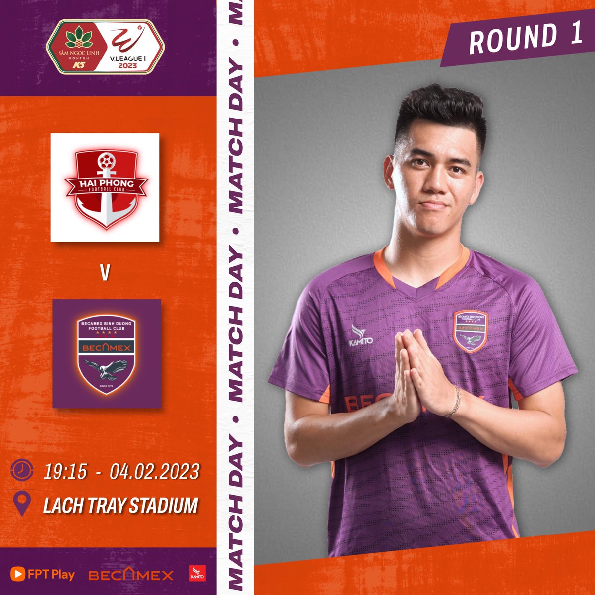 BecamexHCMCFC's tweet photo. 𝑴 𝑨 𝑻 𝑪 𝑯  𝑫 𝑨 𝒀 | 🦅💜

#BecamexIDCVietnam #Kamito
#BecamexBinhDuongFC
#FPTPlay
#VLeague2023 https://t.co/HevgvfcIVG
