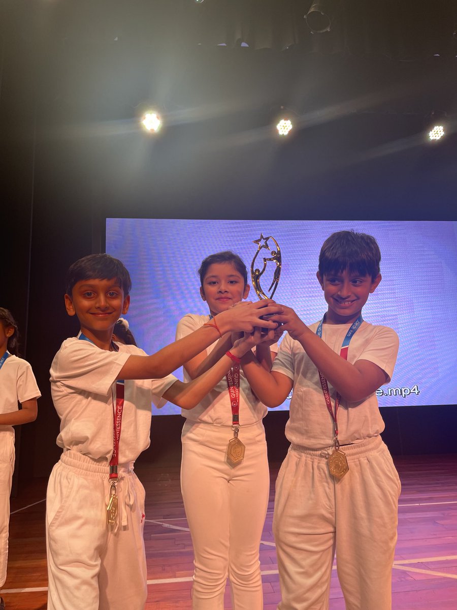 The gold medals are becoming a habit!!! Mehaan, Aevram and Devee’s group wins first place at the Interschool Dance Competition!!! 🥰 ⁦@Shaadrandhawa⁩ ⁦@mohit11481⁩ Udita ⁦@ZaveriGouri⁩ and I are proud parents! ❤️