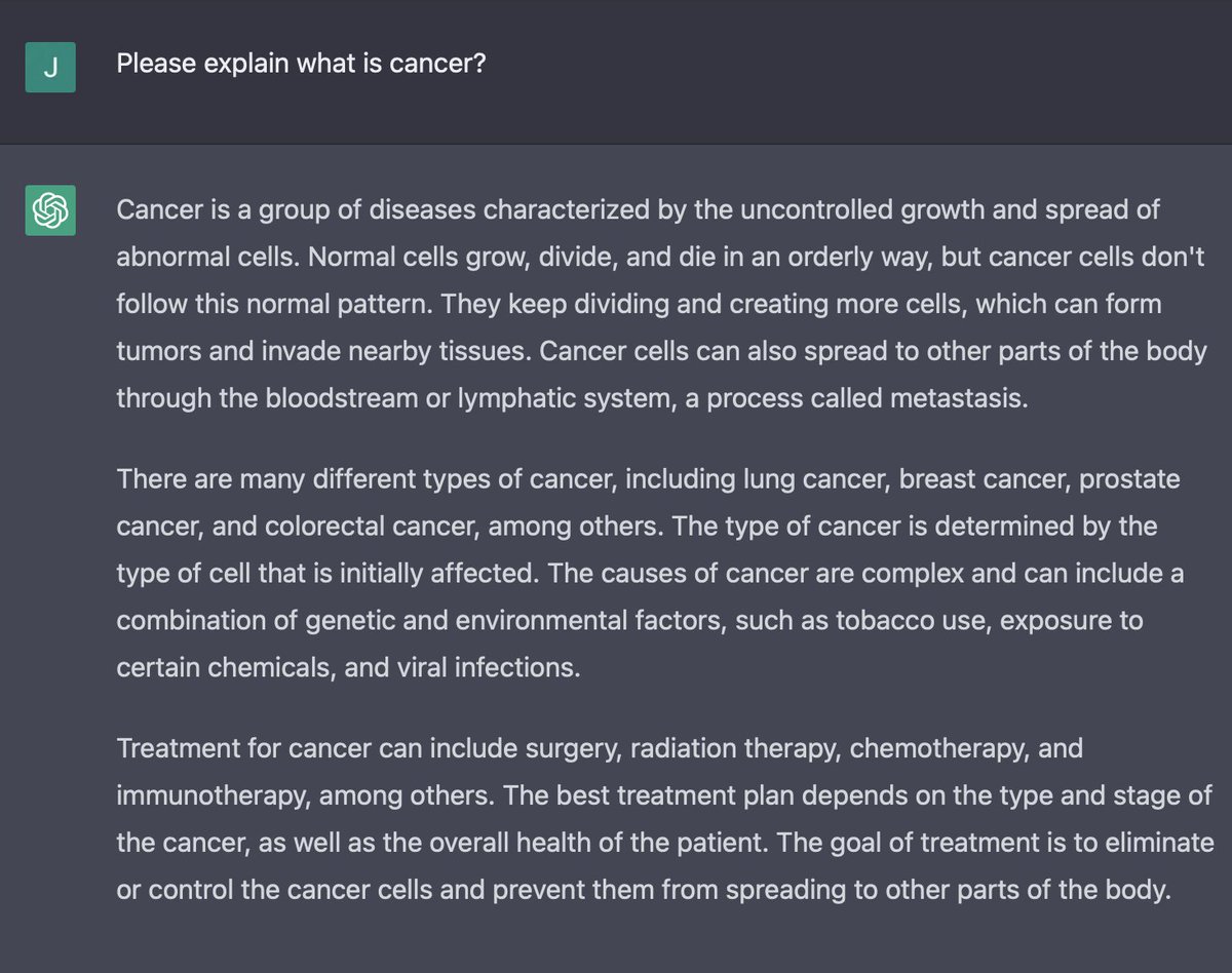DocJZ's tweet photo. #ChatGPT, scarily powerful! Attached are my tests in the medical field.
#cancer, #lungcancer, #poem, #aiinhealthcare, #AI https://t.co/q89alrAlcz