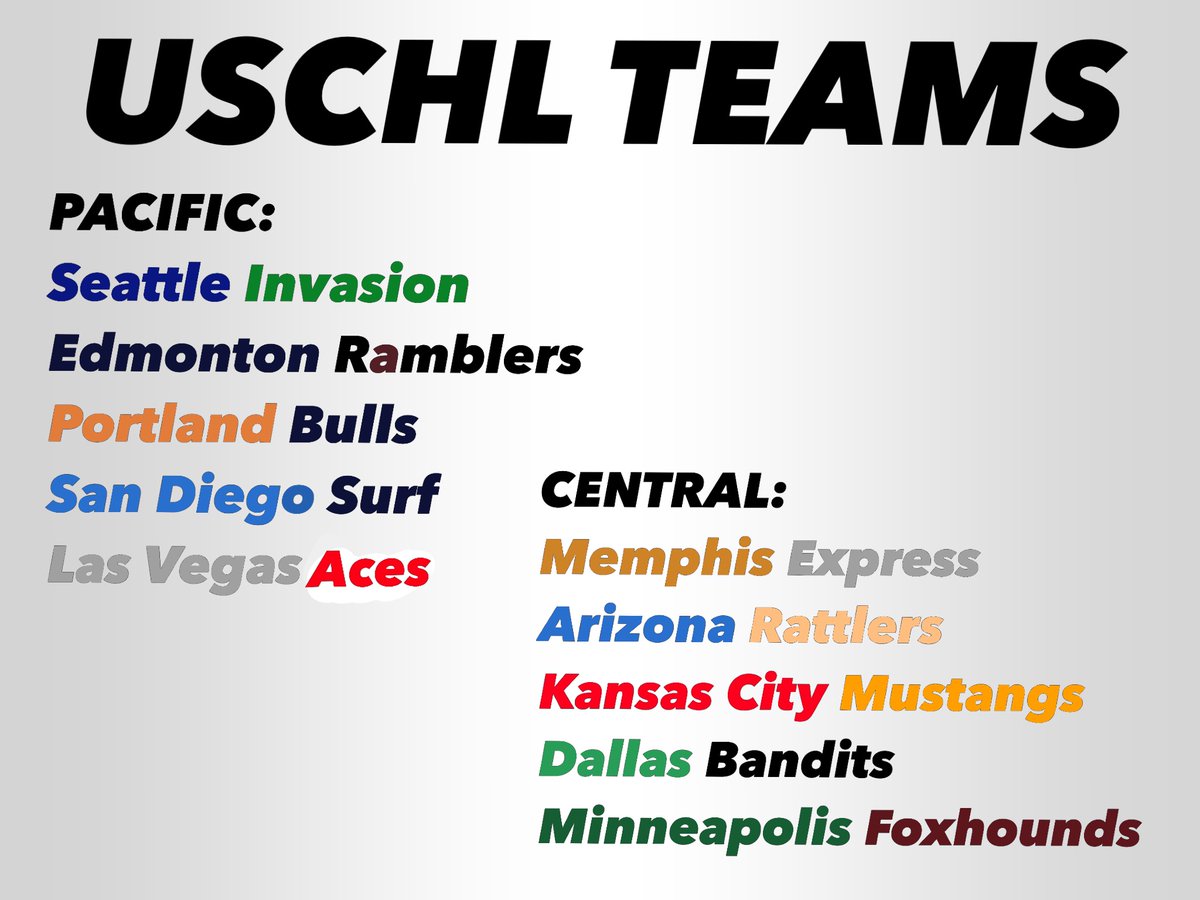 The second batch of USCHL teams from the west! #InvadeUs #RambleOn #Bulls #SurfUp #Aces #Hockey #ExpressNation #RattleOn #Mustangs #DallasHockey #Foxhounds