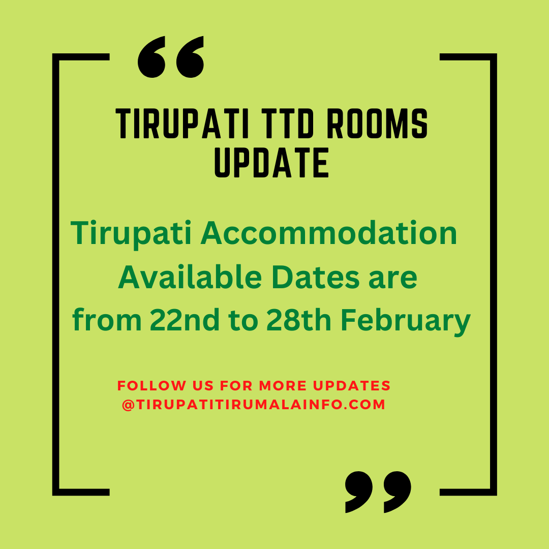 tirupati_info's tweet photo. #ttd #tirupatirooms #Februaryupdate #Febquotarooms #ttdrooms #tirupatiupdates https://t.co/EdEHRtn0vx