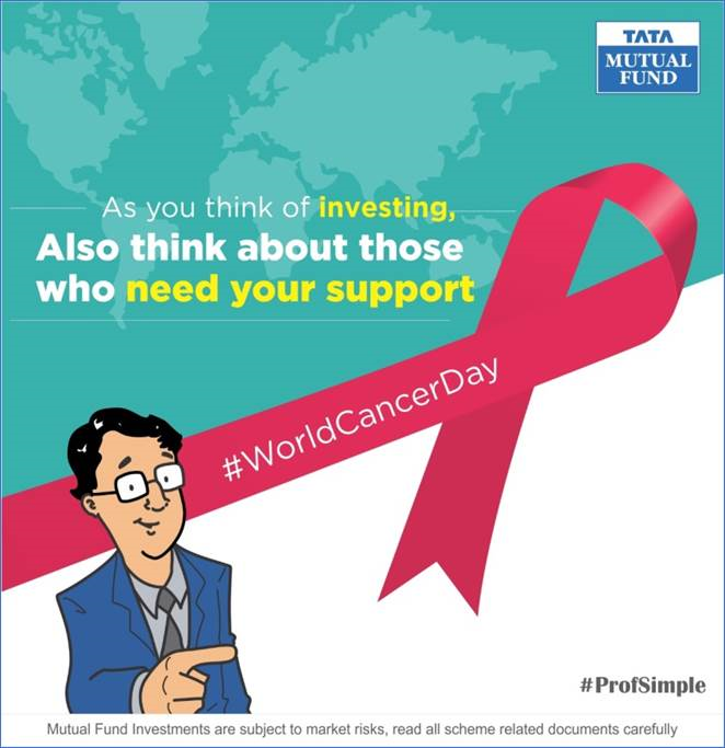 TataMutualFund's tweet image. On this World Cancer Day as you consider investing, also think about those people who need our support while battling cancer.

#InvestNow #SmartSIP #InvestSmart #Stayinvested #mutualfundssahihai #HarDinSahiHai