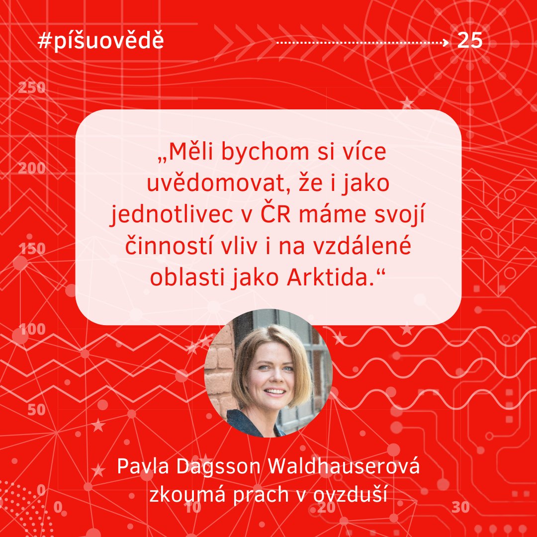 Motivuje ji, že svým výzkumem pomáhá lidem i přírodě. „Měli bychom si více uvědomovat, že i jako jednotlivci v ČR máme svojí činností vliv i na vzdálené oblasti jako Arktida. Když přijedete na místo, kde jste loni dělali výzkum a letos tam už ledovec není, je to děsivé.“ 4/5
