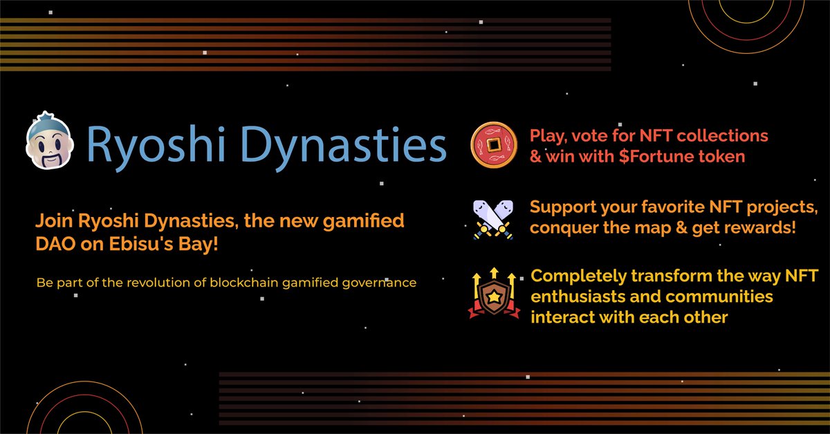 Exciting news #Crofam!

Today marks the start of a new era with the launch of Ryoshi Dynasties, a gamified DAO system that will revolutionize the world of blockchain, NFTs, and gaming!

Join the game, cast your votes and receive rewards!

Learn more: ebisusbay.notion.site/Ryoshi-Dynasti…

#Cro