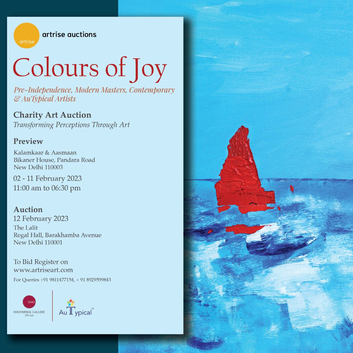 A most unique art auction event coming up (You can bid online already!). Autistic artists presenting with iconic masters. Please share and bid for good karma. <a href="/madhutrehan/">madhu trehan</a> <a href="/_sayema/">Sayema</a> <a href="/tmkrishna/">T M Krishna</a> <a href="/lakshmiunwomen/">Lakshmi M Puri</a> <a href="/PankajPachauri/">Pankaj Pachauri</a>