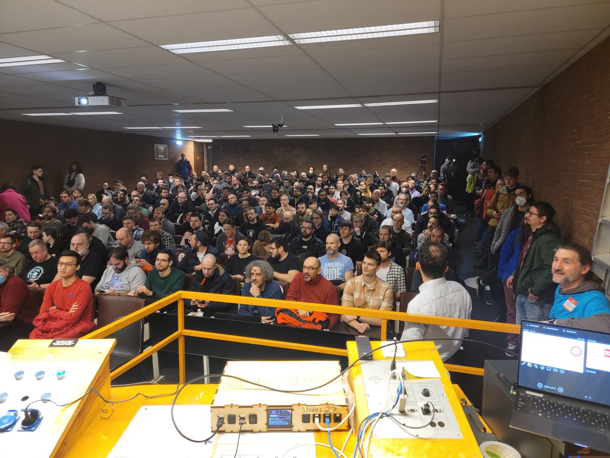 First year after pandemic, FOSDEM is back to the full swing with standing rooms only #fosdem #opensource