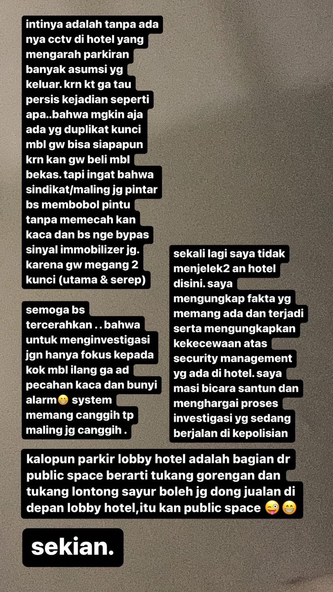 Chris_ry4n's tweet photo. sampe sekarang masi deadlock belum ada titik temu antara saya dan hotel dan dengan tidak ad ny cctv membuat banyak asumsi .klo memang lobby adalah public space berarti kang cilok boleh dong jualan disana,ojek online blh nongkrong disana.mrk jg mengabaikan UU perlindungan konsumen https://t.co/XH6OYHKMV2