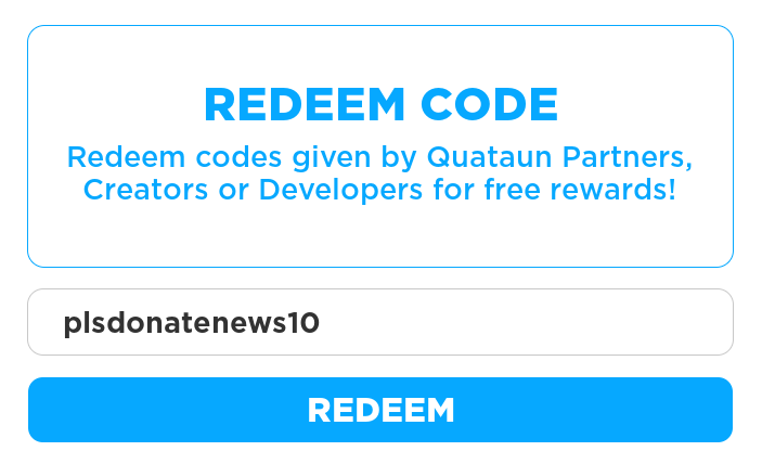 Pls Donate Updates/News on X: Redeem Code Pladonatenews10   / X