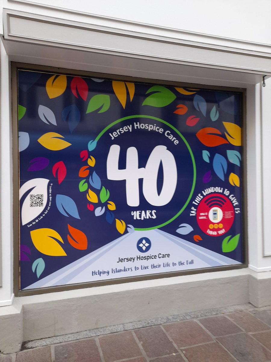 Chilly but heartwarming day talking to generous islanders about our work <a href="/JerseyHospice/">Jersey Hospice Care</a> . Big thank you to <a href="/degruchyjersey/">de Gruchy</a> for an eye catching window display and great location