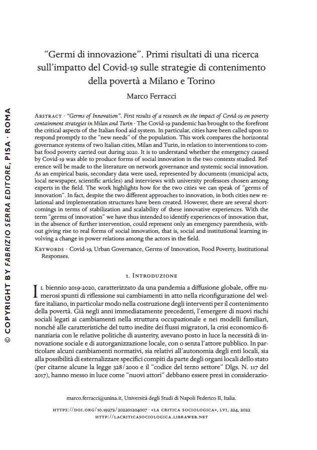 MarcoFerracci4's tweet image. Un mio primo umilissimo contributo su La Critica sociologica che ringrazio molto.  😊