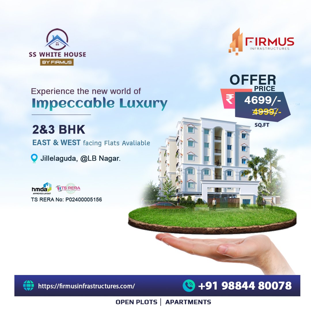 It's a 2&3 bhk multistorey apartment situated in Jillelaguda, L.B nagar. It has a built-up area of 1900 Sq. Yards and is priced at Rs. 50 lakhs . It is connected major area in the hyderabad city.

#firmusinfrastructures #2bhkflats #3bhkflats #3bhkflatsforsale #3bhkflats