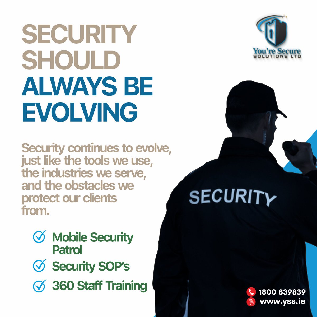 Are you looking for a reliable and trustworthy security service? You’ve come to the right place! 

For more info visit our website yss.ie

#hiresecurityagency #secureyourhome #secureyouroffice #securityofficer #securityguard #securityservices #securitysolutions