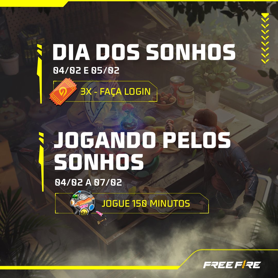 Garena Free Fire Brasil on X: FOI AQUI QUE PEDIRAM MAIS MISSÕES? 👀 Vem  ficar no clima da #LBFF e jogar Frifas hoje, amanhã e a semana toda para  garantir fragmentos de