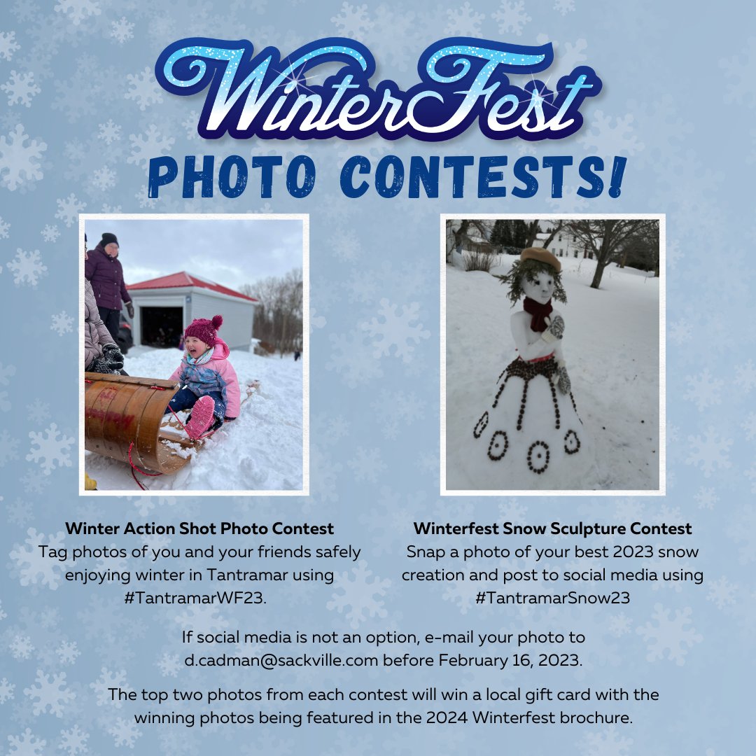 There are a few Winterfest events that require pre-registration.  Please visit sackville.com/programs to sign up!