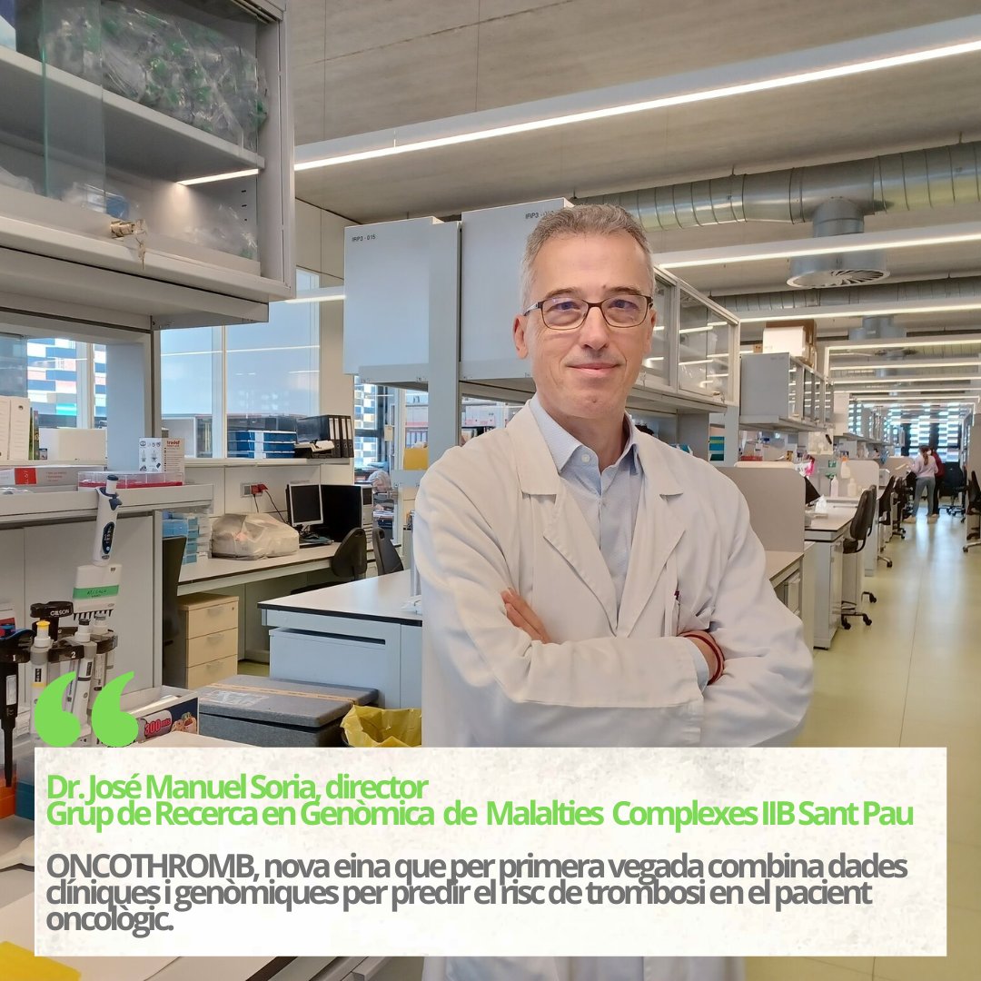 Aquesta setmana s’ha publicat un article, liderat pel Dr. José Manuel Soria, validant una nova eina, #ONCOTHROMB, que per primera vegada combina dades clíniques i genòmics per predir el risc de #trombosi del pacient oncològic 👇🏻
ascopubs.org/doi/10.1200/JC…

#WorldCancerDay2023