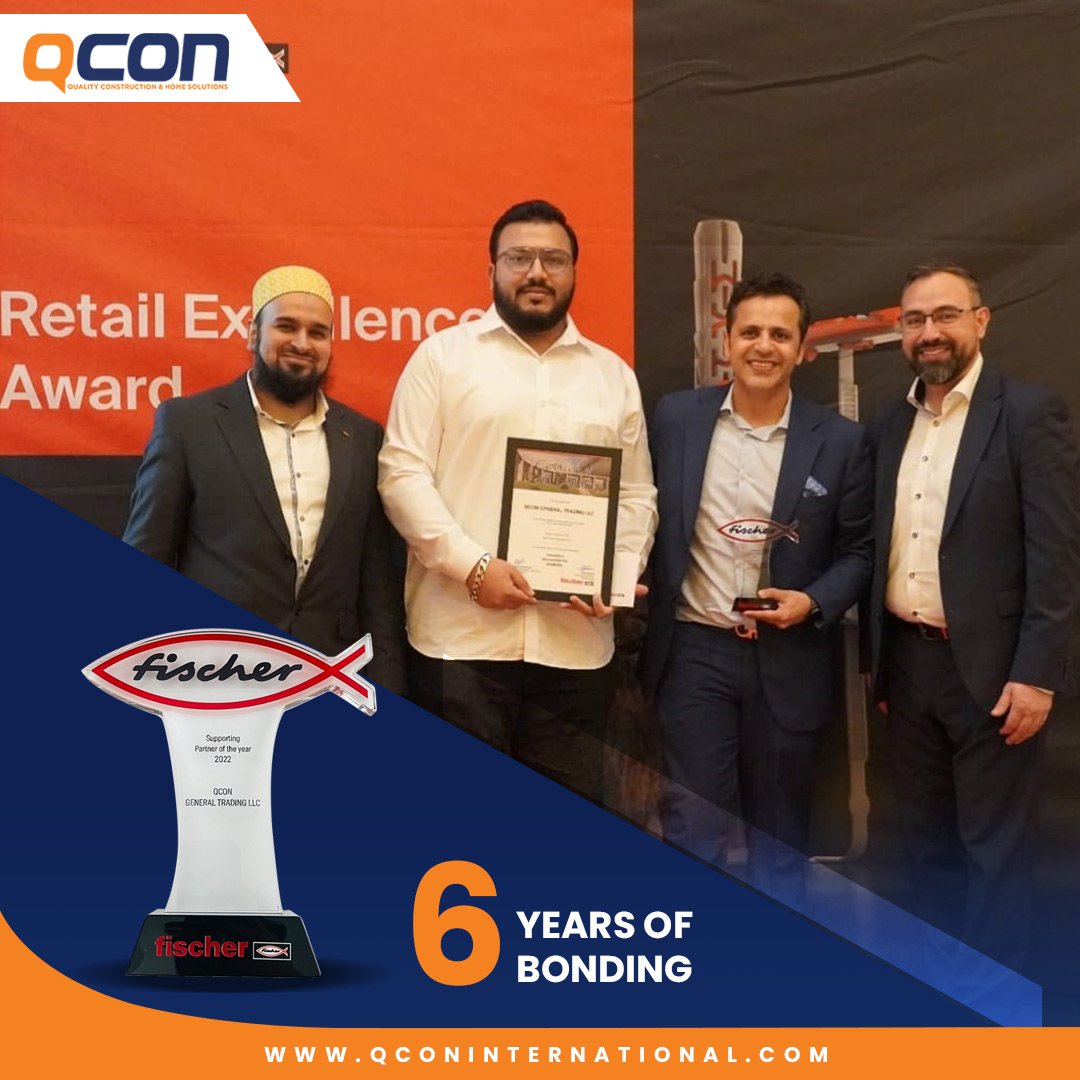 QCONWorld's tweet photo. We are very proud to announce that #QCON have been awarded the Fischer Retail Excellence Award for being recognized as supporting Fischer MEA 's Business Partner in 2022 for 6 consecutive years, through continued business excellence. Thanks to #Fischer team for your support. https://t.co/oMQcrhBrg0