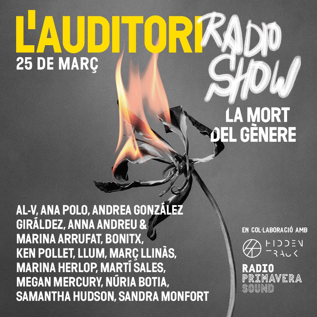 Radio Primavera Sound (@radioprimavera_) on Twitter photo 🥀Una all-female band amb <a href="/marinaherlop/">Marina Herlop</a>, <a href="/Sandramonfort__/">Sandra Monfort</a>, Núria Botia i Andrea G. Giráldez + shows de <a href="/badbixsamantha/">Samantha Hudson</a>, <a href="/Anna_Andreu_/">Anna Andreu</a> & <a href="/ma_grau/">Marina Arrufat</a>, <a href="/llumllumllumllu/">Llum</a>, <a href="/al__vv/">AL-V</a>, <a href="/Bonitx_/">Bonitx</a>, @MeganeMercury + monòlegs <a href="/anapolo___/">Ana Polo</a> i Març Llinàs + performances de @itramselas i Ken Pollet🥀 🥀Una all-female band amb <a href="/marinaherlop/">Marina Herlop</a>, <a href="/Sandramonfort__/">Sandra Monfort</a>, Núria Botia i Andrea G. Giráldez + shows de <a href="/badbixsamantha/">Samantha Hudson</a>, <a href="/Anna_Andreu_/">Anna Andreu</a> & <a href="/ma_grau/">Marina Arrufat</a>, <a href="/llumllumllumllu/">Llum</a>, <a href="/al__vv/">AL-V</a>, <a href="/Bonitx_/">Bonitx</a>, @MeganeMercury + monòlegs <a href="/anapolo___/">Ana Polo</a> i Març Llinàs + performances de @itramselas i Ken Pollet🥀