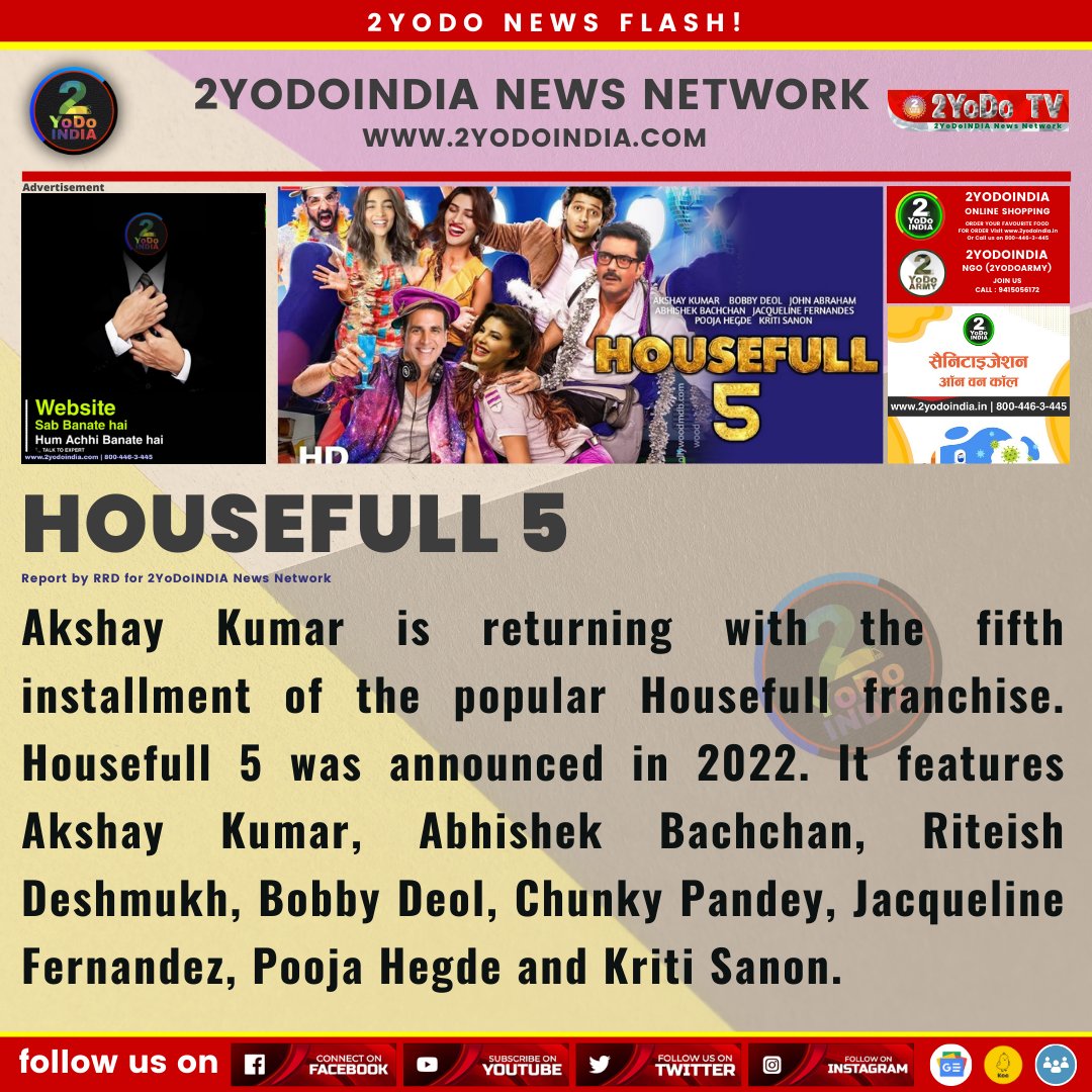 10 Upcoming Movies Of Akshay Kumar In 2023

for more news visit 2yodoindia.com

#2YoDoINDIA #AkshayKumar #Selfiee #VedatMaratheVeerDaudleSaat #OMG2 #CapsuleGill #RemakeOfSooraraiPottru #BadeMiyaChoteMiyan #SinghamAgain #KhelKhelMein #CSankaranBiopic #Housefull5