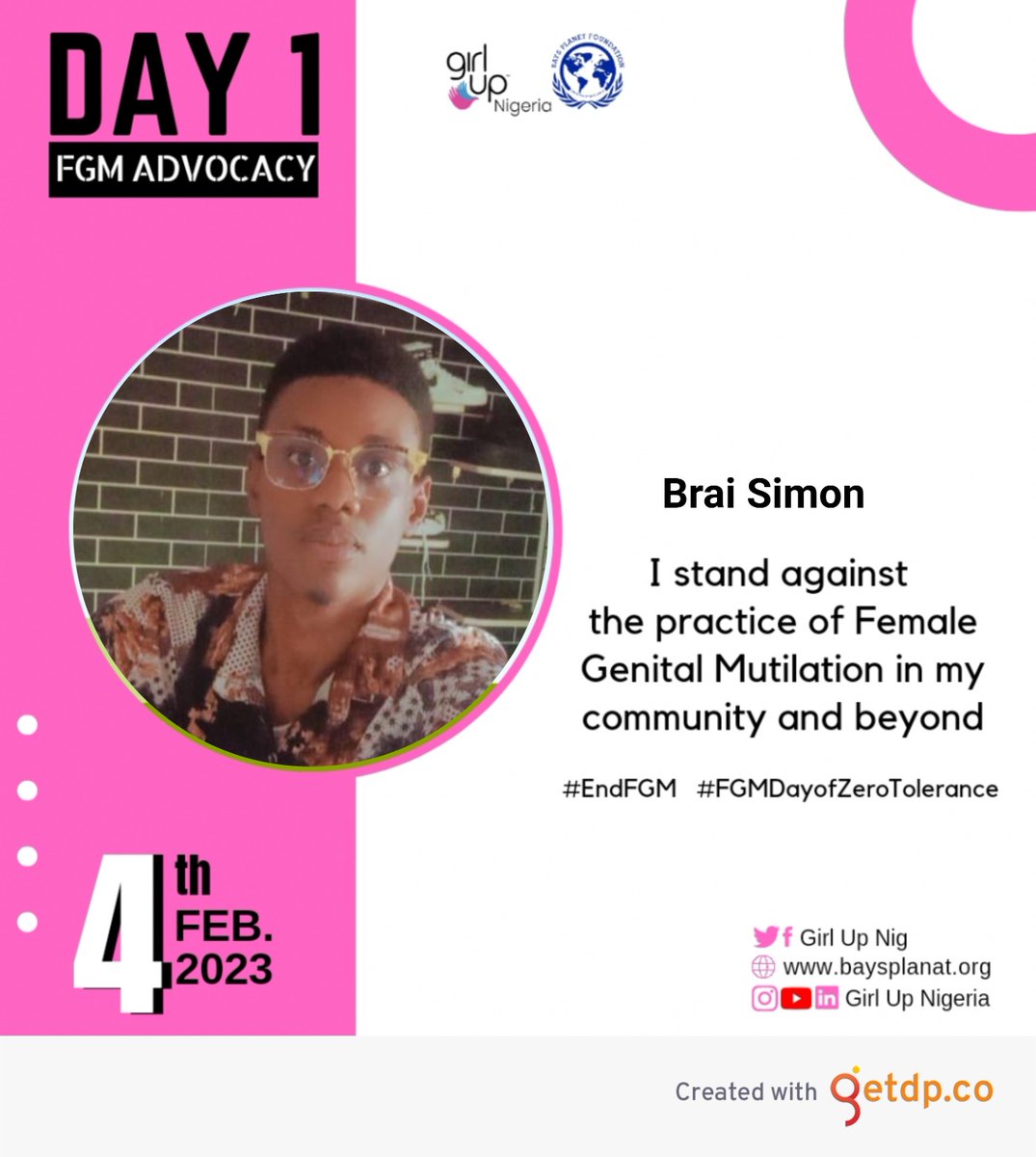 Join @GirlUpNig to speak out against Female Genital Mutilation.

SAY NO TO FGM❗❗❗

@GirlUpNig #GUNigeriaFGMAdvocacy
#FGM2023
#FGM #FemaleGenitalMutilation
#EndFGM #NoFGM #FGMawareness #FGMEndViolence #FGMDayofZeroTolerance
#girlupnigeriaFGMAdvocacy